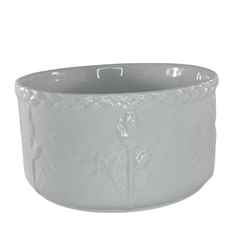 Royal Worcester Gourmet Oven China White Embossed Souffle Bowl